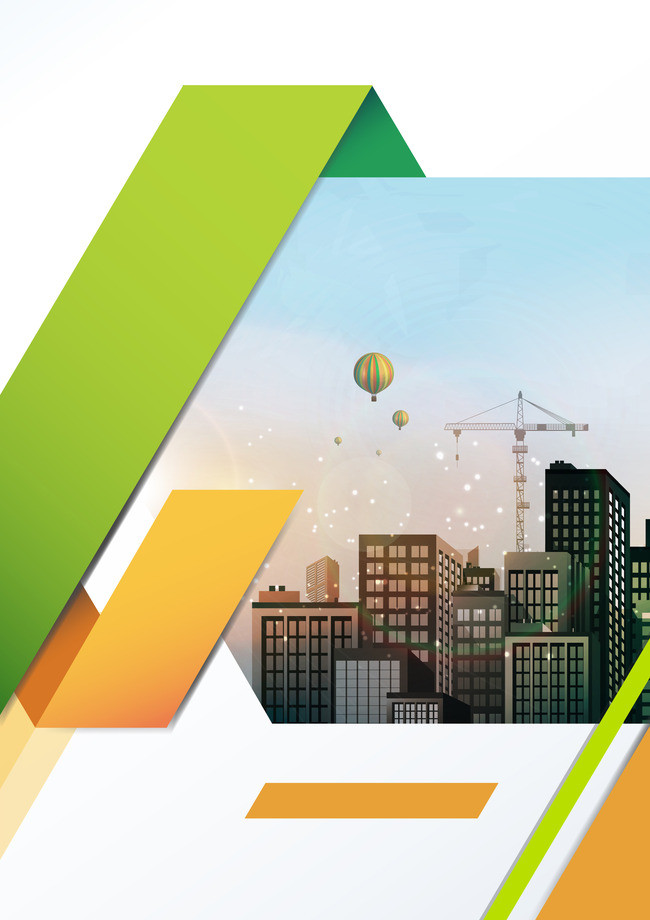 650x920 Green Atmospheric City Business Building Vector Background