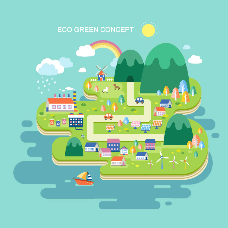 800x800 Eco Concept Green City Vector Free Vector Graphic Download