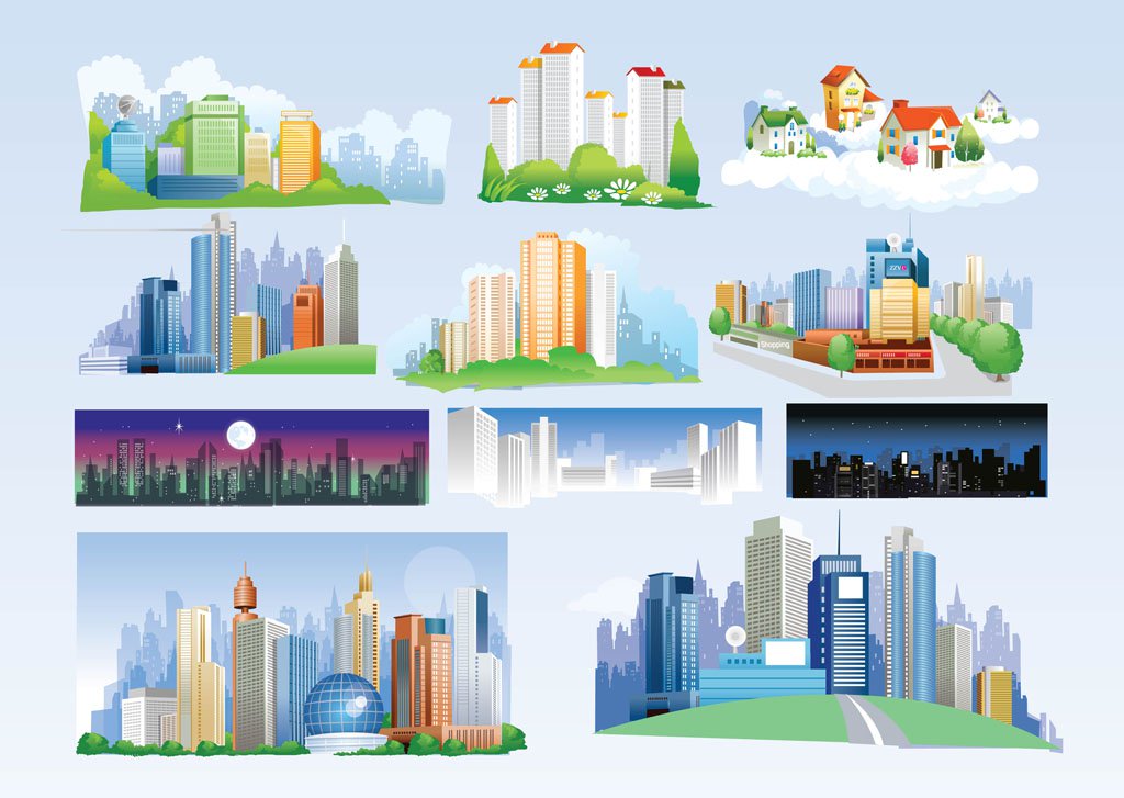 1024x727 Free City Vectors Vector Art Amp Graphics