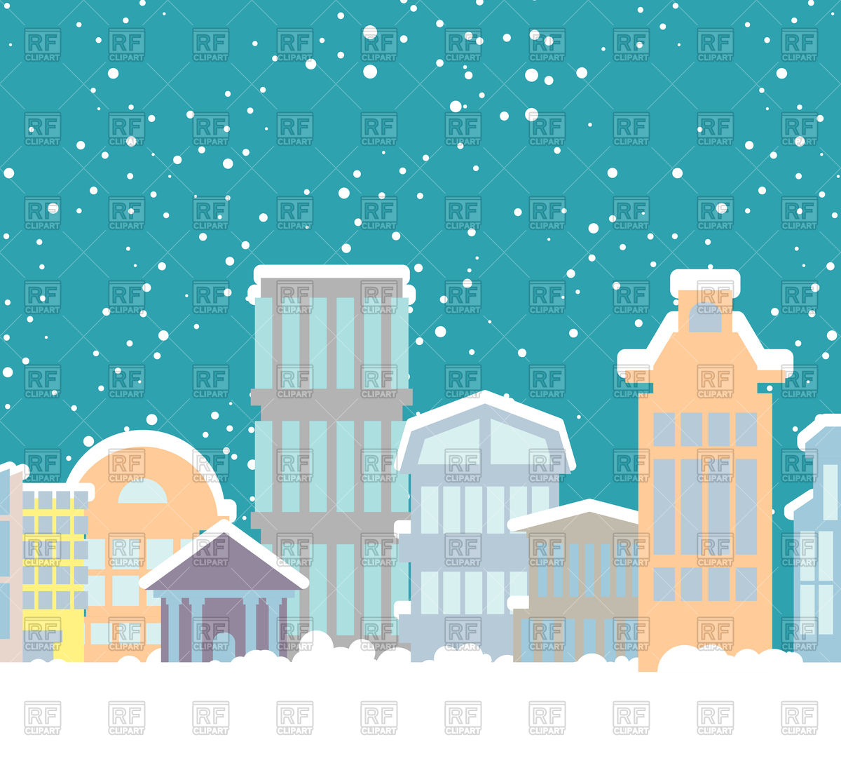 1200x1108 Winter City Vector Image Vector Artwork Of Architecture