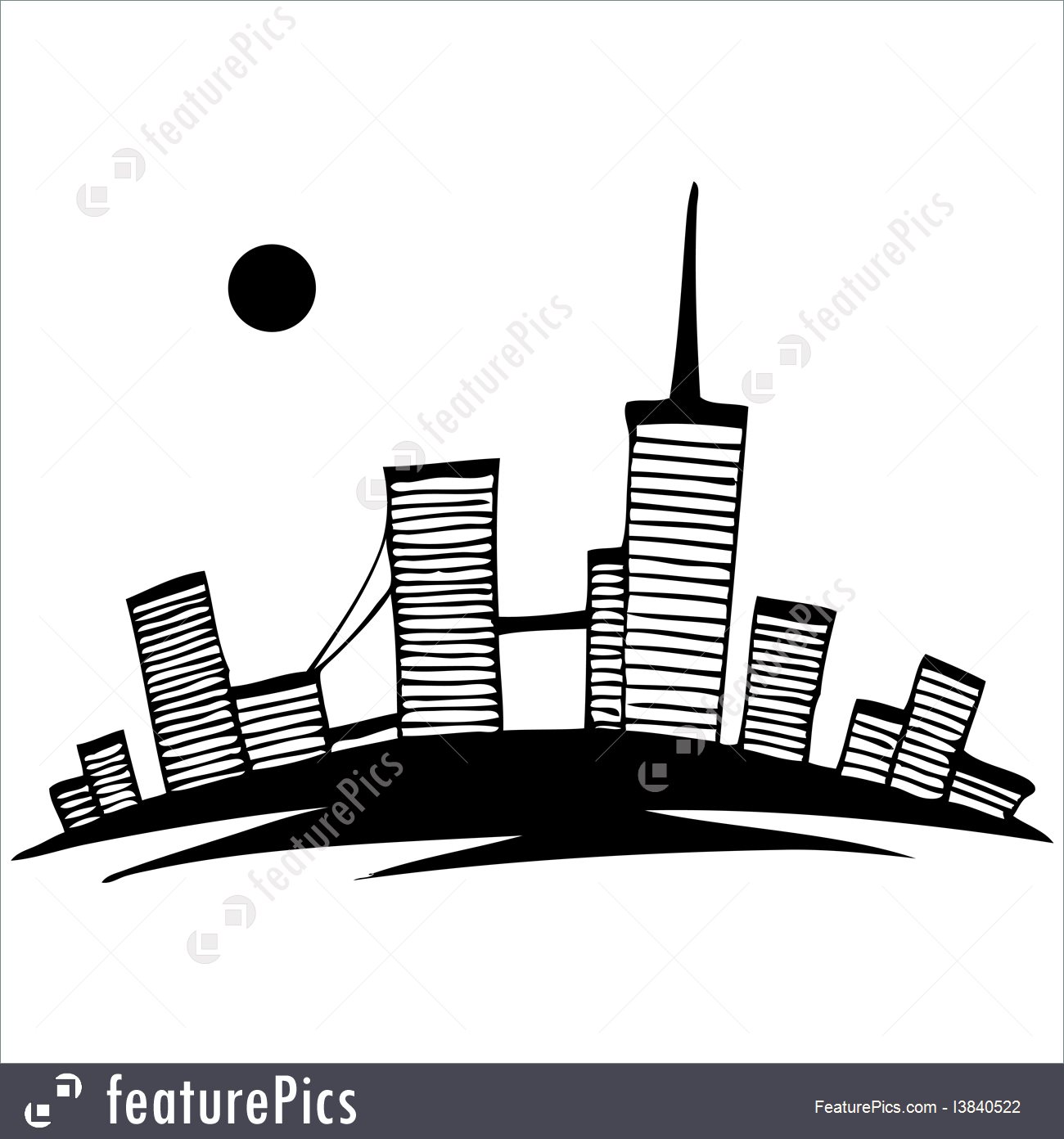 1300x1392 Cityscapes Black And White Silhouette Of City Vector Simple