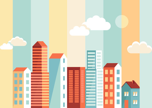 516x368 Flat City Building Vector Png Images, Backgrounds And Vectors For