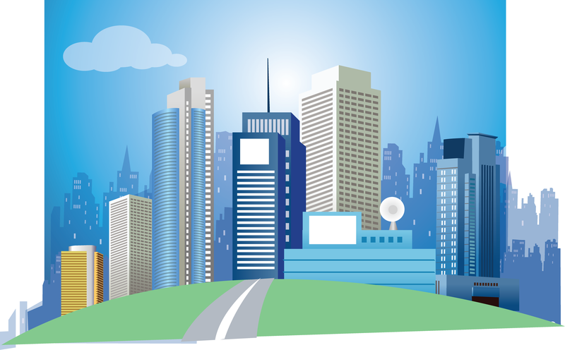 800x496 Modern City Vector Art