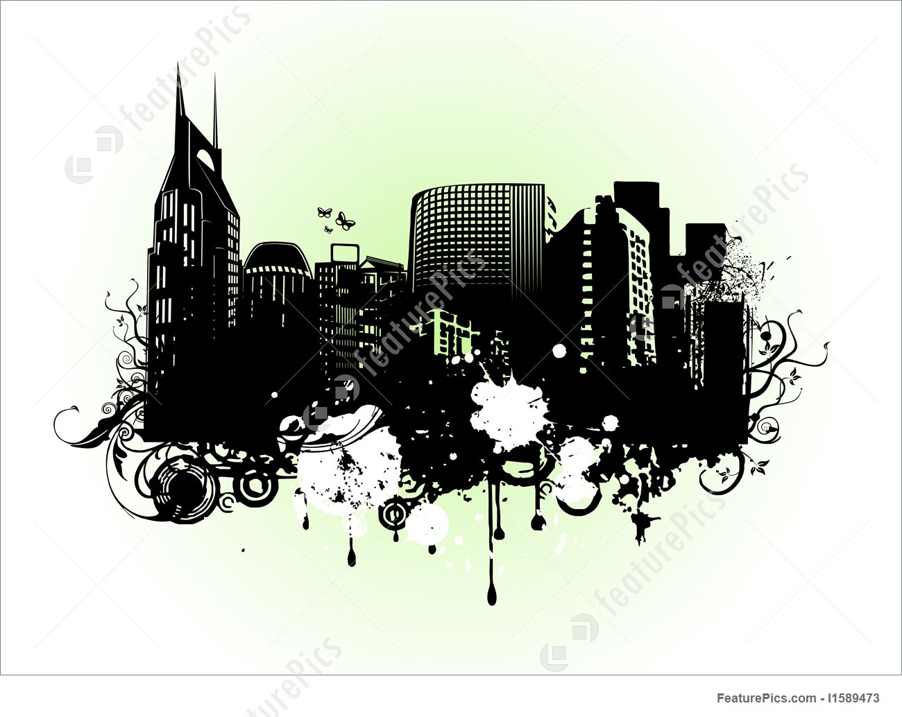 1300x1034 Cityscapes Vector Of Urban City On White Background