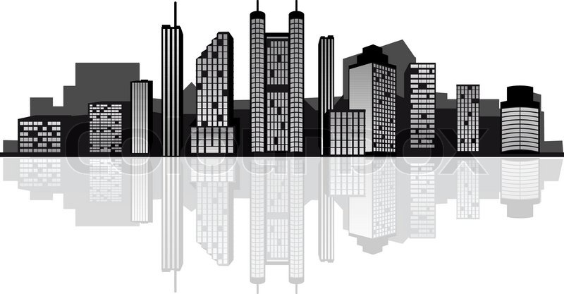 800x417 Modern Cityscape For Design As A Business Concept Stock Vector
