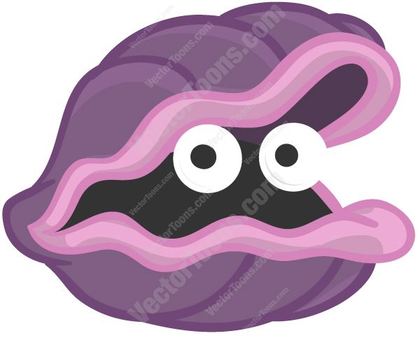 597x483 Open Clam Shell With Eyes Clipart By Vector Toons