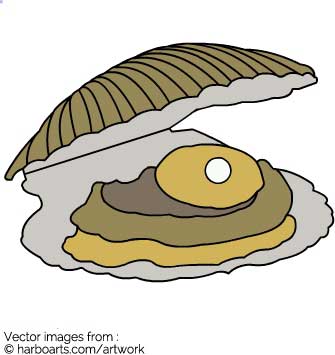 335x355 Download Open Clam With Pearl