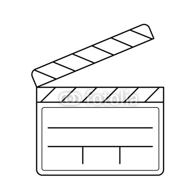 400x400 Clapboard Vector Line Icon Isolated On White Background. Clapper
