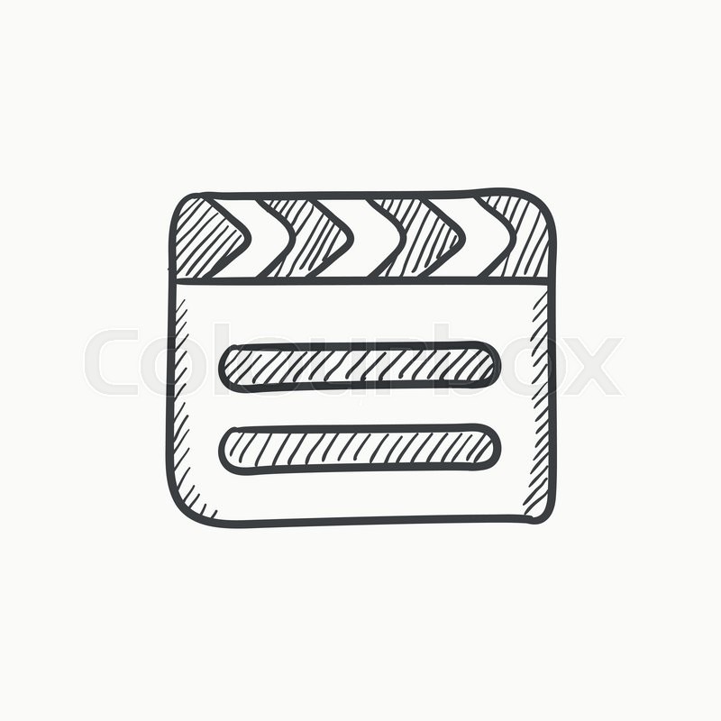 800x800 Clapboard Vector Sketch Icon Isolated On Background. Hand Drawn