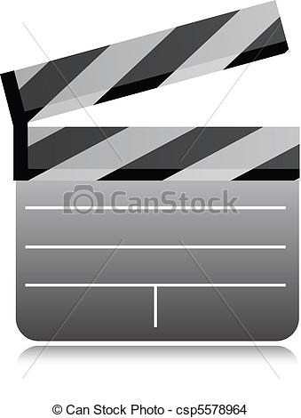 339x470 Film Clapboard Illustration Isolated Over A White Background.