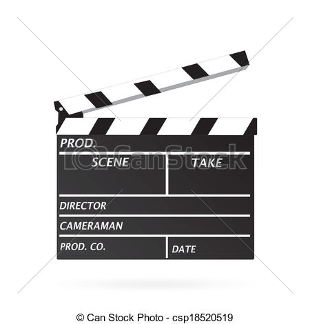 450x470 Clapper Board, Vector Illustration. Image Of A Movie Clapper Board