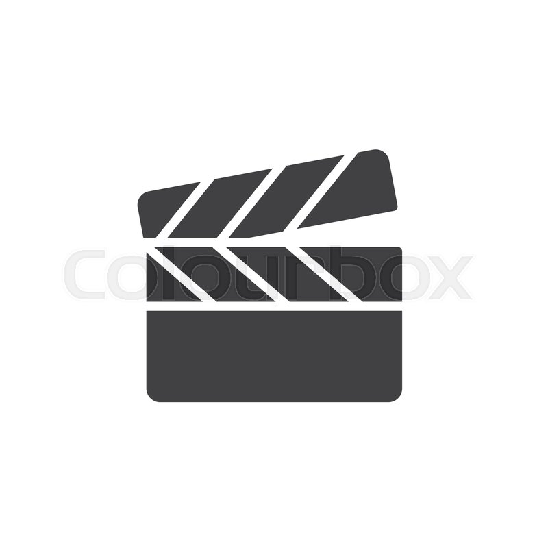 800x800 Clapperboard Vector Icon. Filled Flat Sign For Mobile Concept And