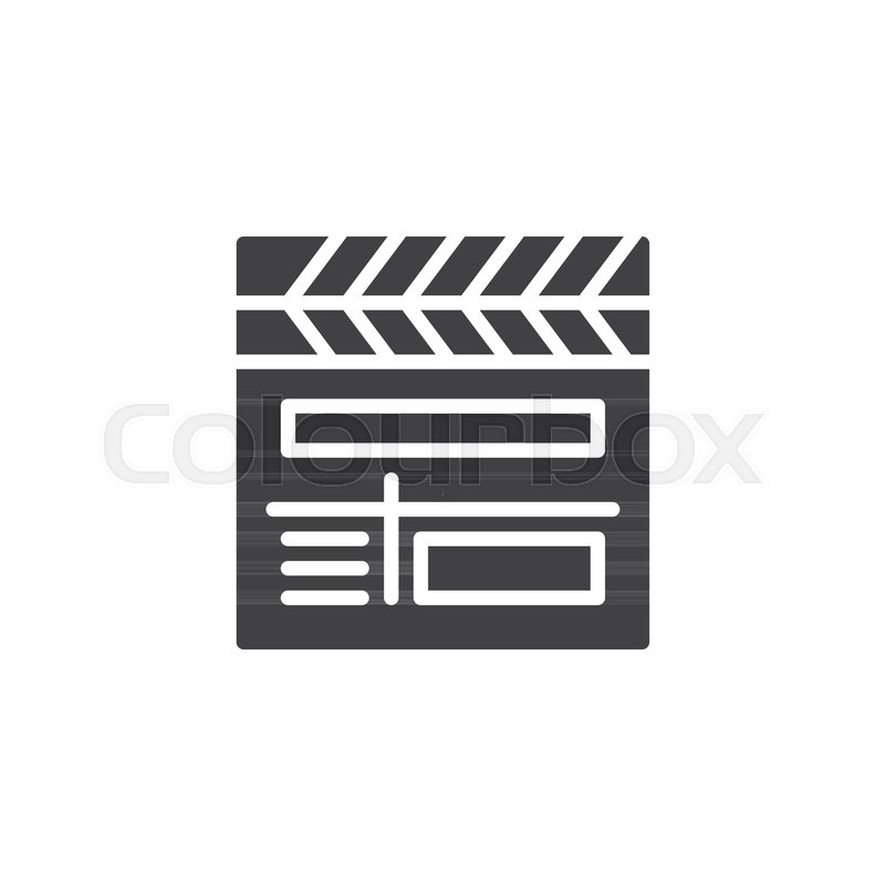800x800 Movie Clapper Board Vector Icon. Filled Flat Sign For Mobile