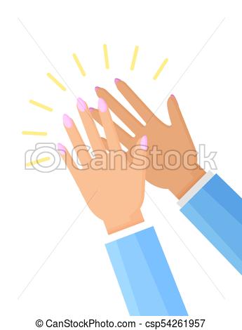 345x470 Clapping Hands Of Woman Poster Vector Illustration. Claspping