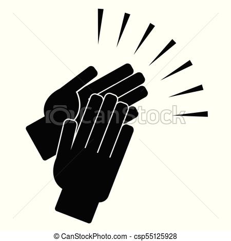450x470 Clapping Hands On A White Background. Vector Illustration.
