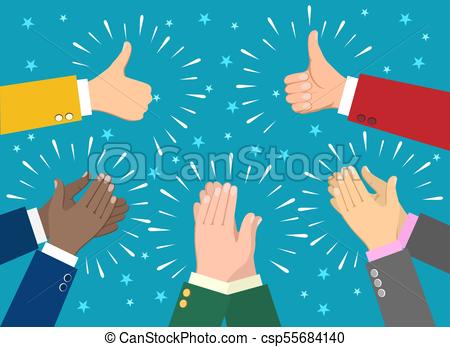 450x347 Hand Claps. Clapping Businessman Hands Vector Illustration, Human