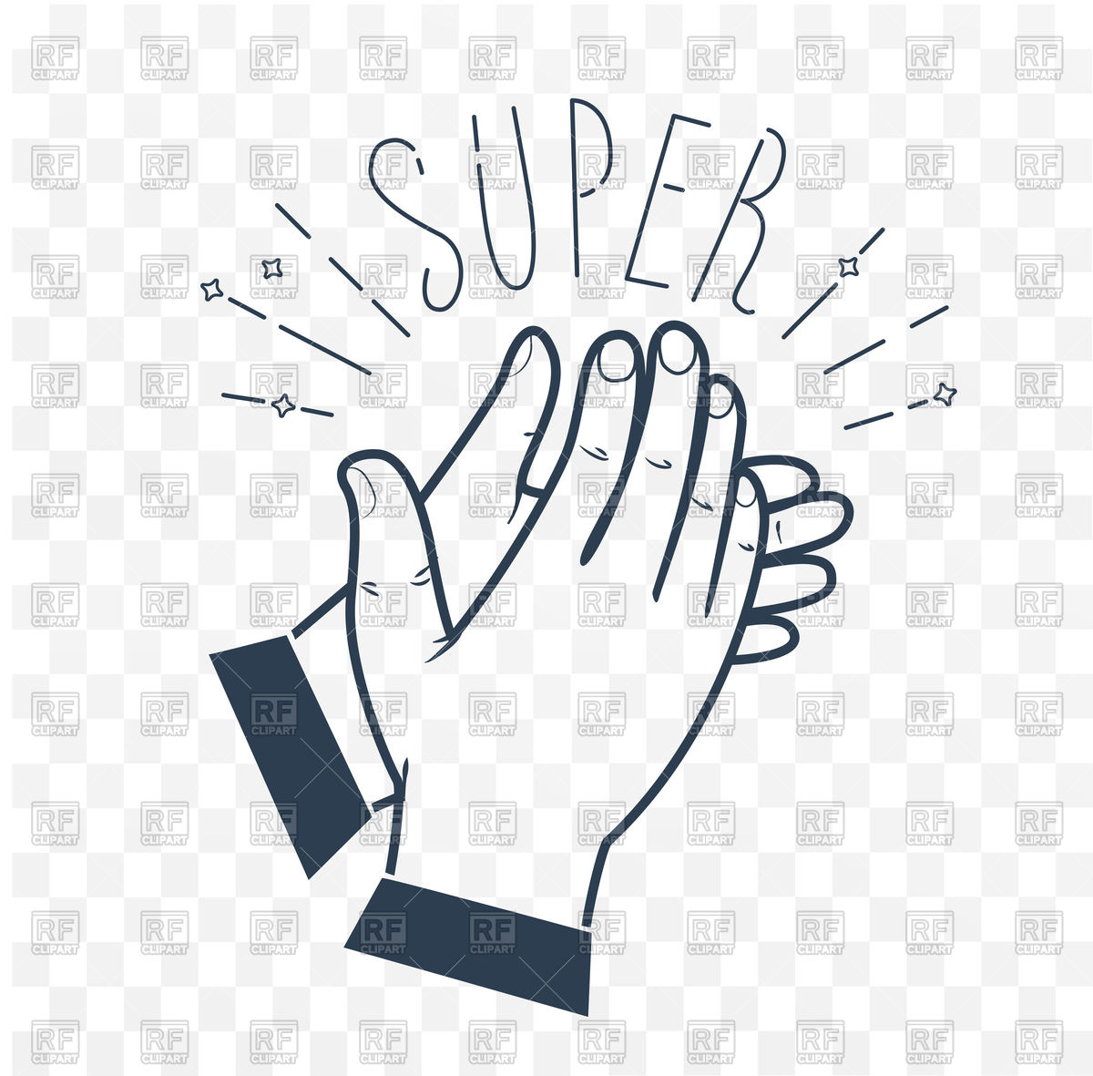 1200x1181 Icon Clapping Hands With Text Super Vector Image Vector Artwork