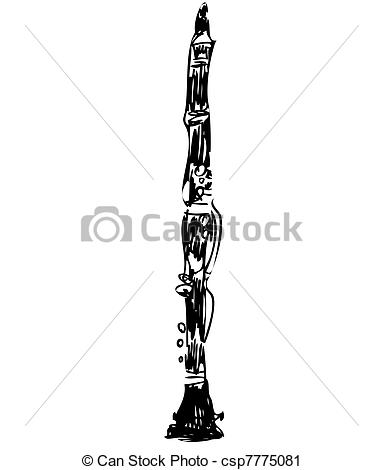 383x470 A Sketch Woodwind Musical Instrument Orchestra Clarinet.