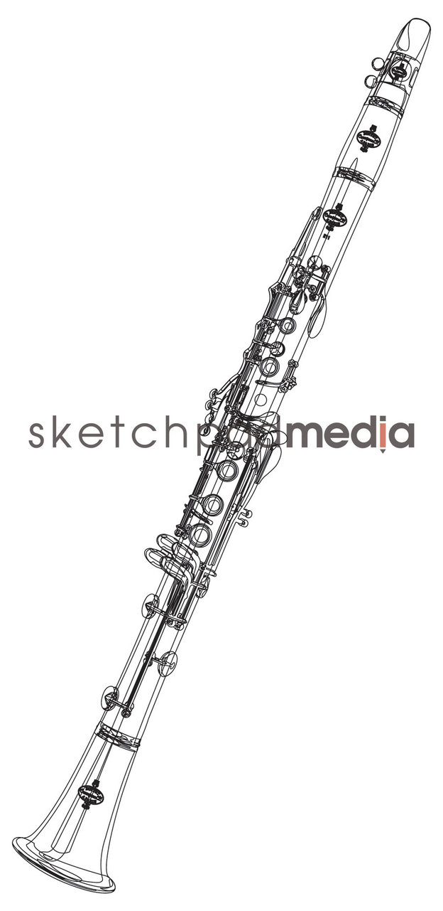 624x1281 Clarinet Vector Outine By Sketchpadmediada
