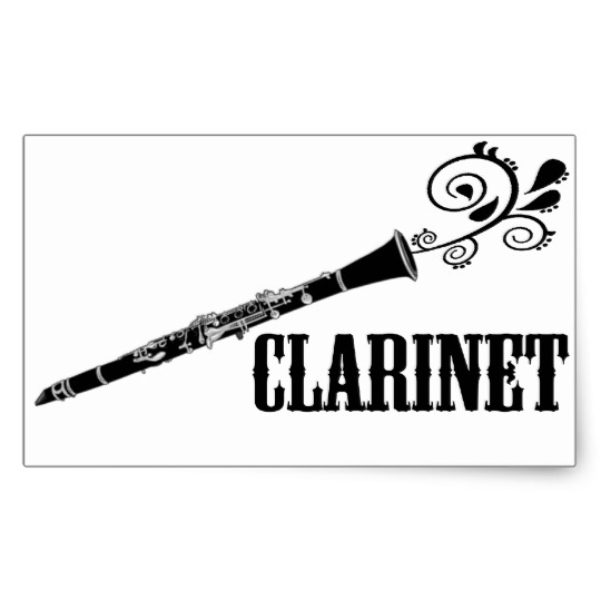540x540 Clarinet Vector Swirl Design Rectangular Sticker
