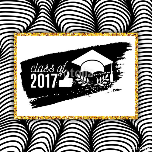 500x500 Class Of 2017 Graduate Greeting Card With Hat, Thumb Up Hand