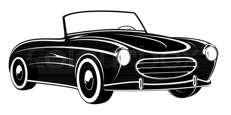 800x398 Retro Car. Vintage Car. Sport Car Stock Vector Colourbox