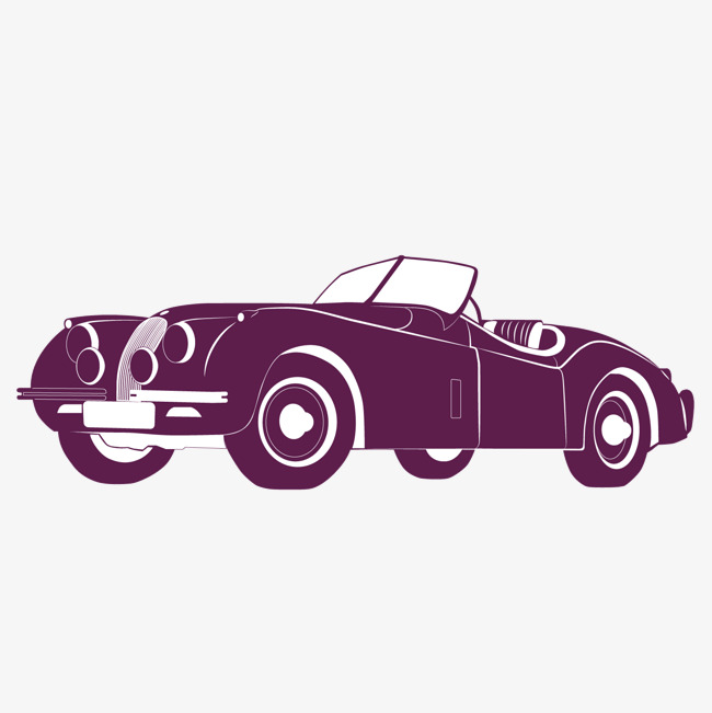 650x651 Vector Purple Vintage Classic Car Flat Car, Car Clipart, Vector