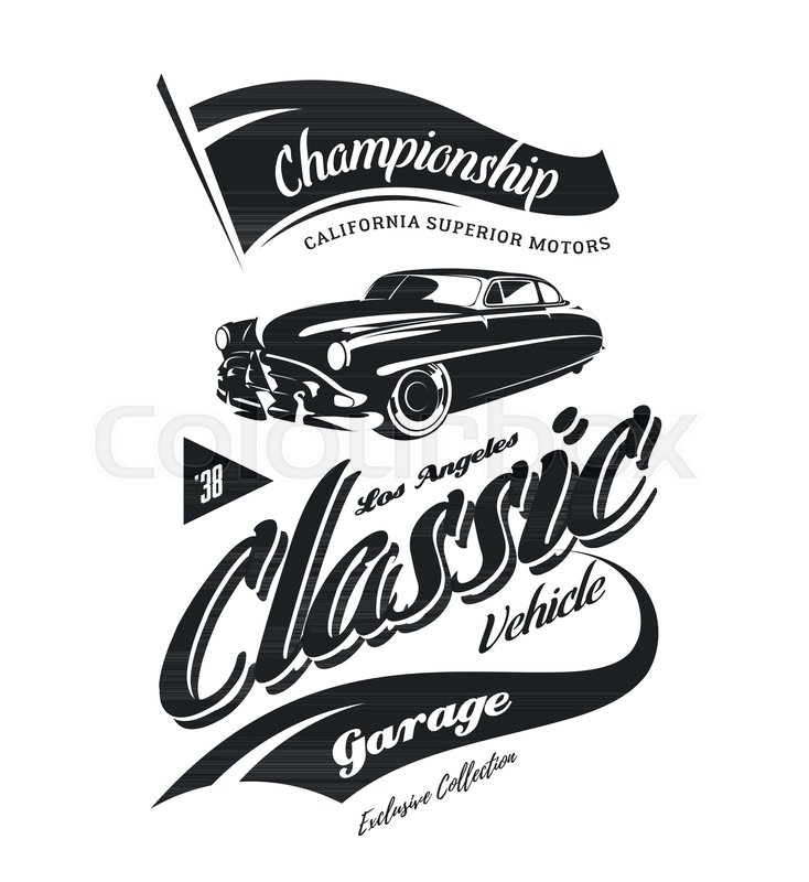 734x800 Vintage Vehicle Vector Logo Isolated On White Background. Premium