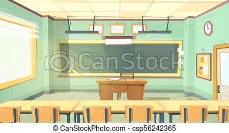 450x261 Vector Cartoon Illustration Of College Classroom. Vector Cartoon
