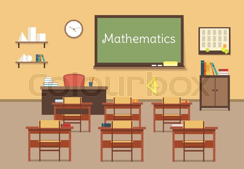 800x553 Vector Flat Illustration Of Mathematic Classroom