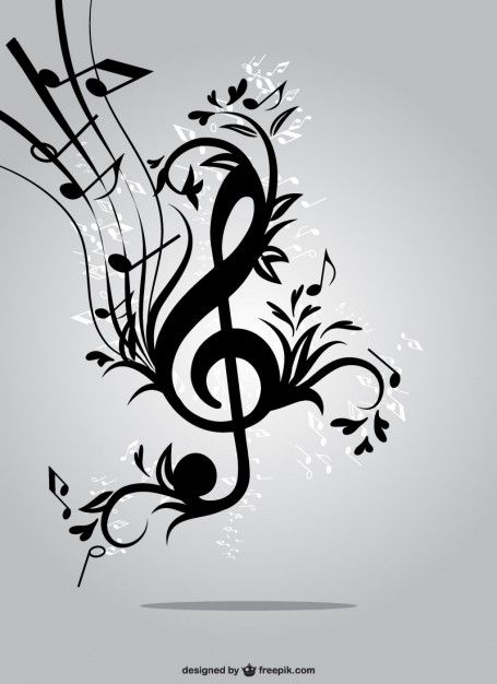 455x626 Floral Music Key Vector Wall Art Inspiration Key