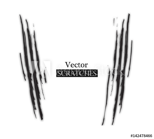 500x451 Claw Scratch On White Background. Vector Illustration