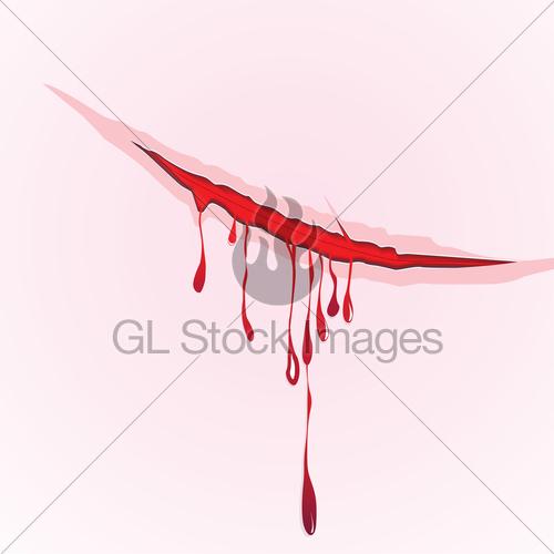 500x500 Claws Scratch Blood Drops Background. Vector Damage Illus... Gl