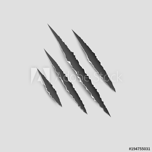 500x500 Claws Paw Scratches Isolated Vector On White Background. Animal