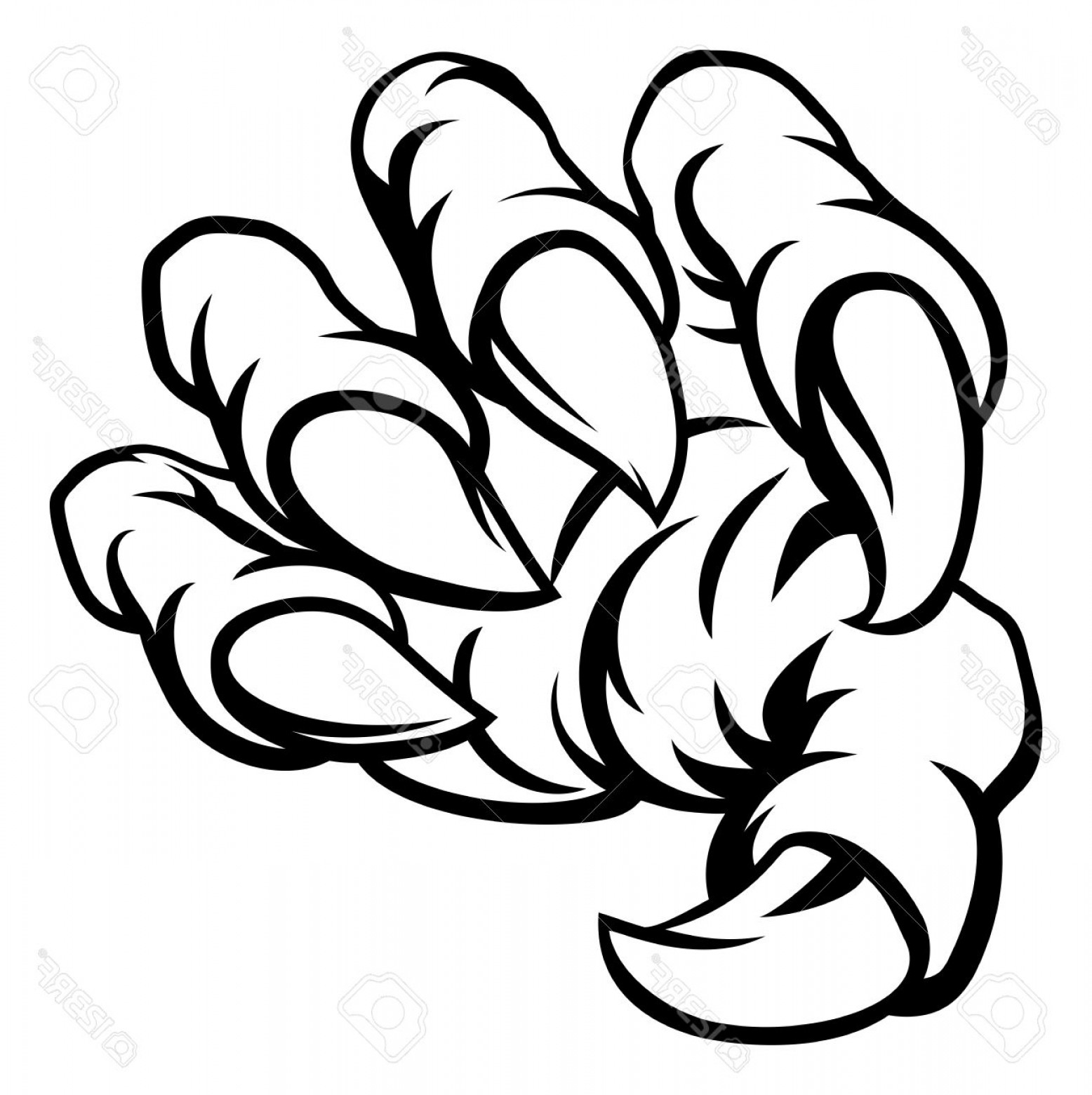 1556x1560 Photostock Vector Cartoon Monster Claw Hand Lazttweet