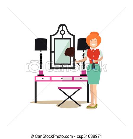 450x470 Cleaning People Vector Illustration In Flat Style. Vector
