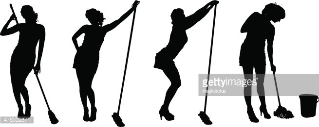 655x262 Vector Silhouette Of A Cleaning Premium Clipart