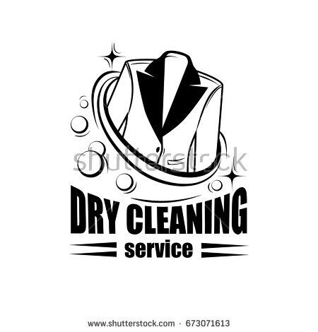450x470 Dry Cleaning Service Logo Or Badge With Jacket. Vector Icon For