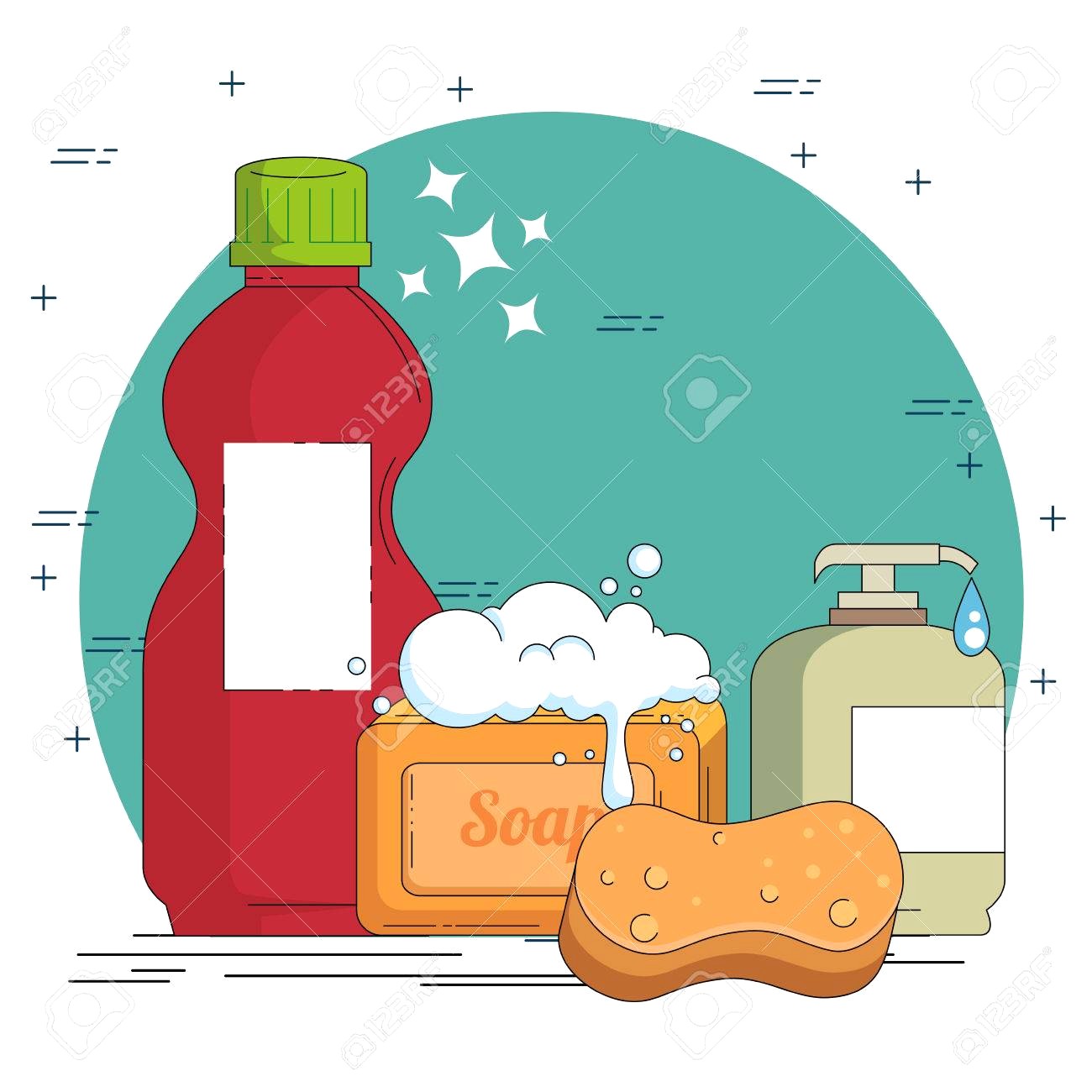 1300x1300 85368415 Household Cleaning Supplies Vector Illustration Graphic