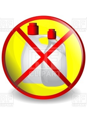 283x400 No Detergents. Symbol Prohibiting Cleaning Supplies Vector Image
