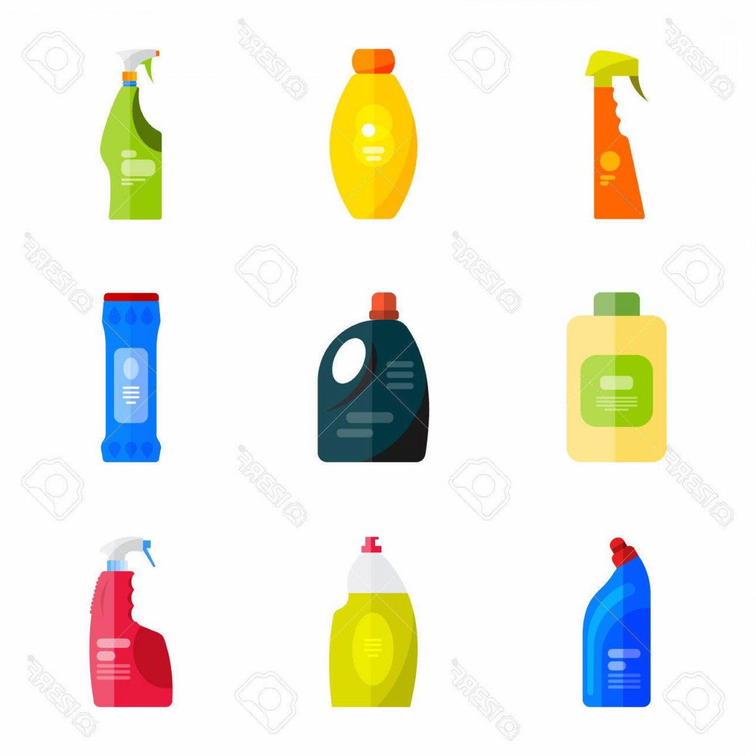 1560x1560 Photostock Vector Vector Set Of Cleaning Tools Flat Design Style