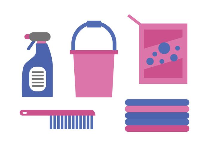 700x490 Pink Cleaning Supplies Vectors