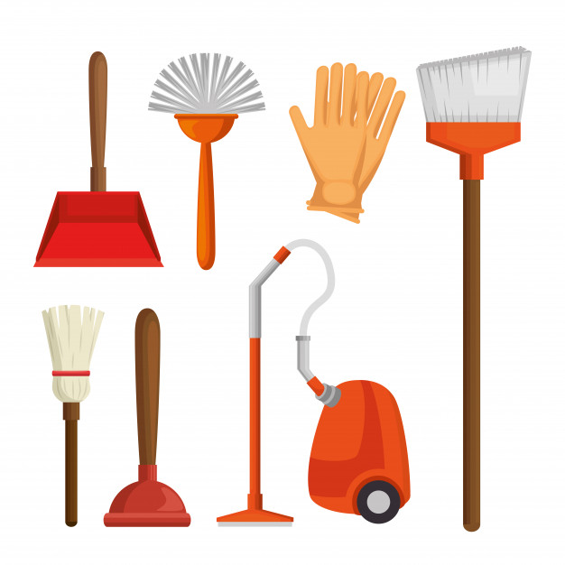 626x626 Set Of Cleaning Supplies Vector Premium Download