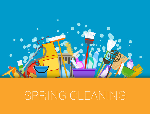 500x382 Creative Spring Cleaning Vector Background 04 Free Download