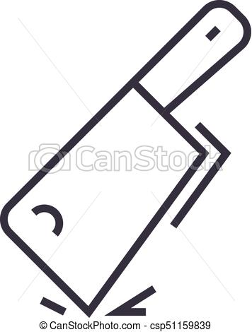 356x470 Cleaver Vector Line Icon, Sign, Illustration On Background