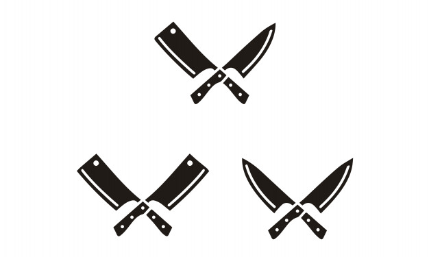 626x375 Knife And Cleaver Symbol Vector Premium Download