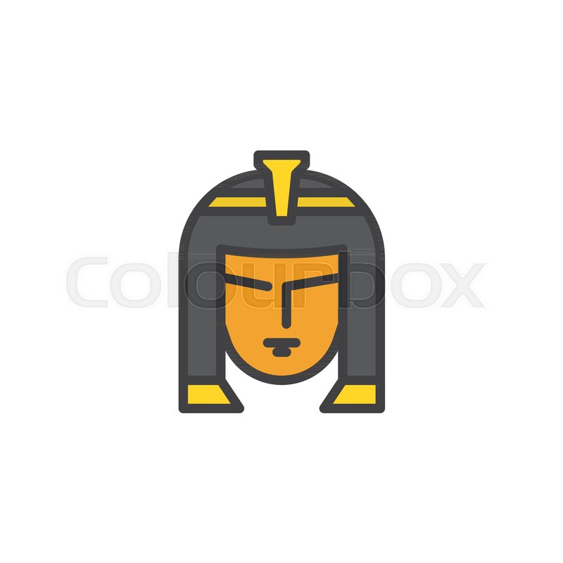 800x800 Cleopatra Portrait Filled Outline Icon, Line Vector Sign, Linear