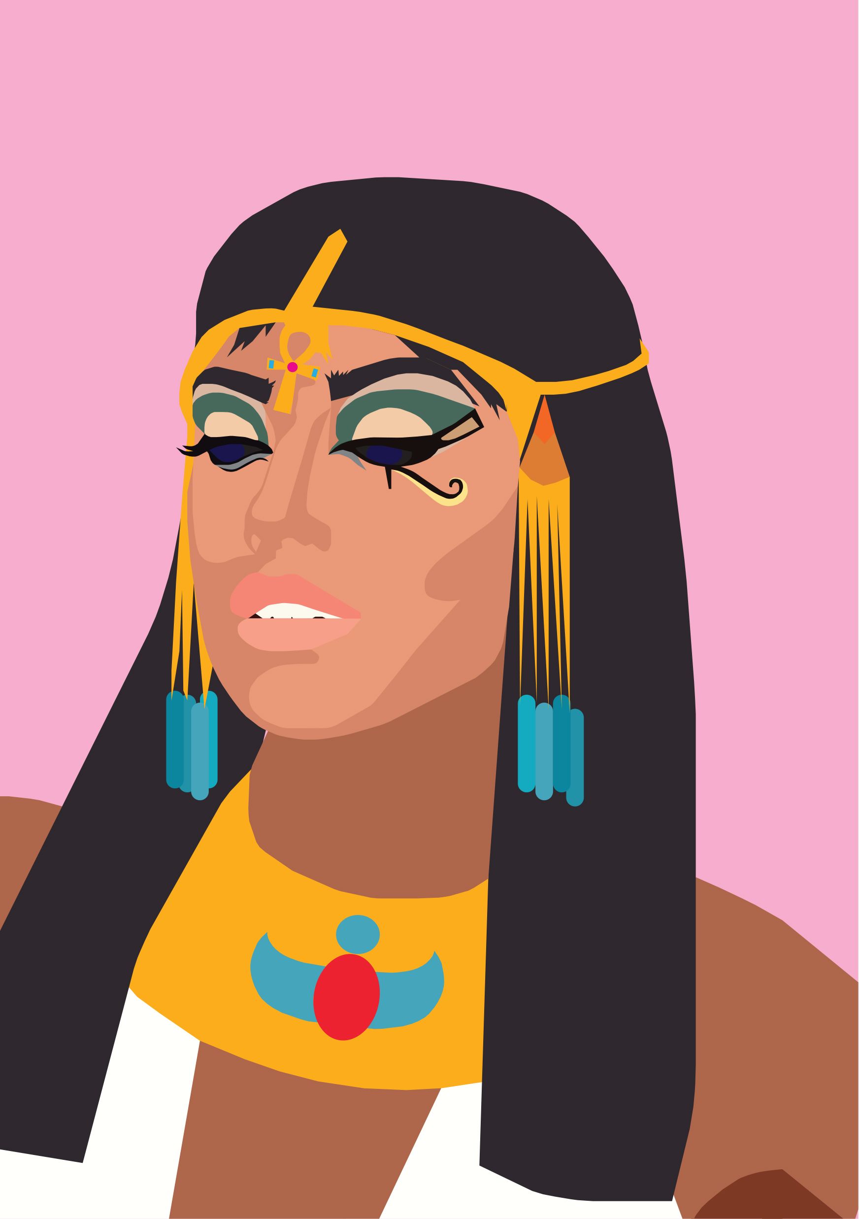 1744x2474 Vector Art Work Of Queen Cleopatra For Feminism Project Art
