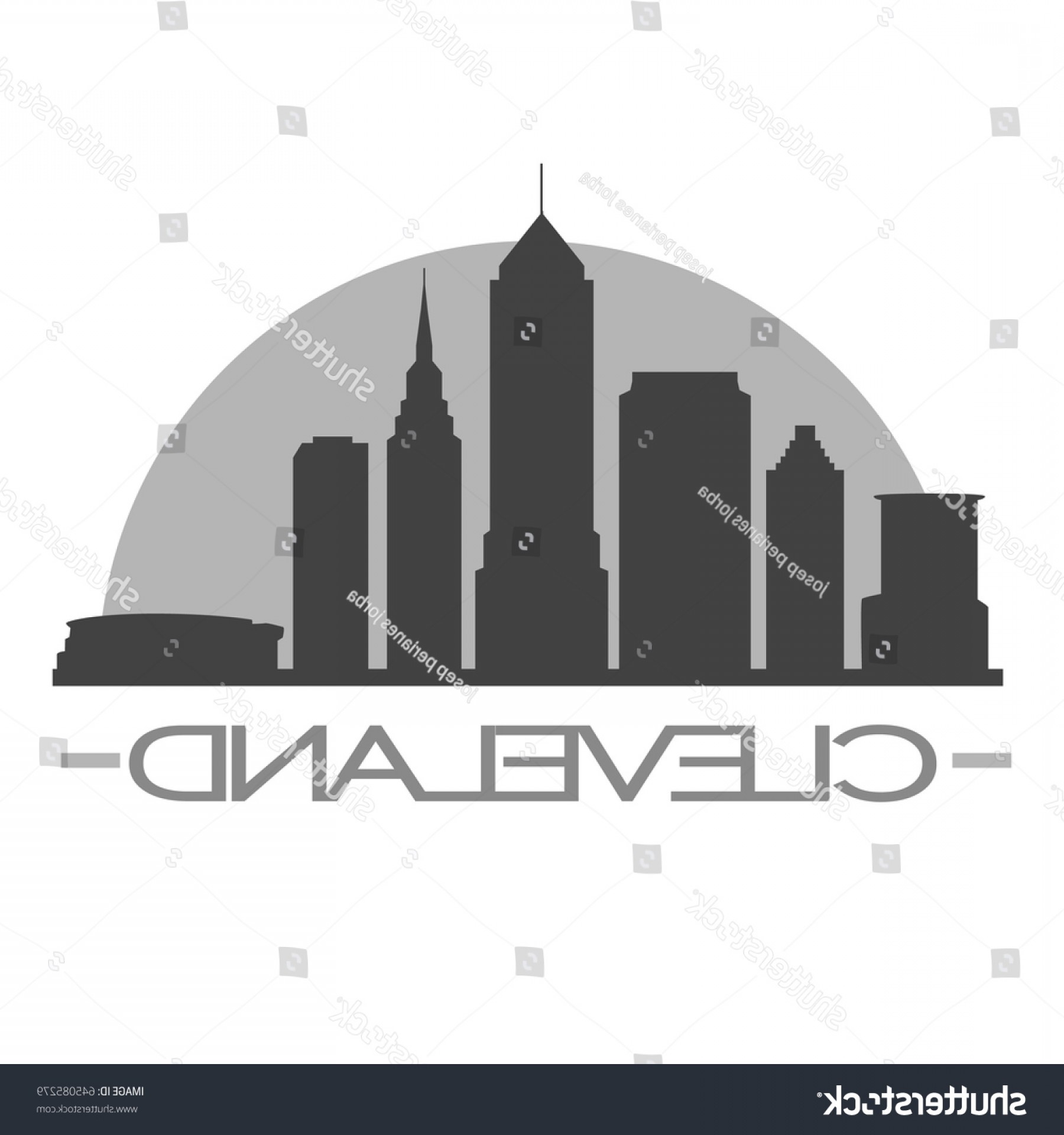 1800x1920 Cleveland Skyline Silhouette Stamp Vector City Shopatcloth