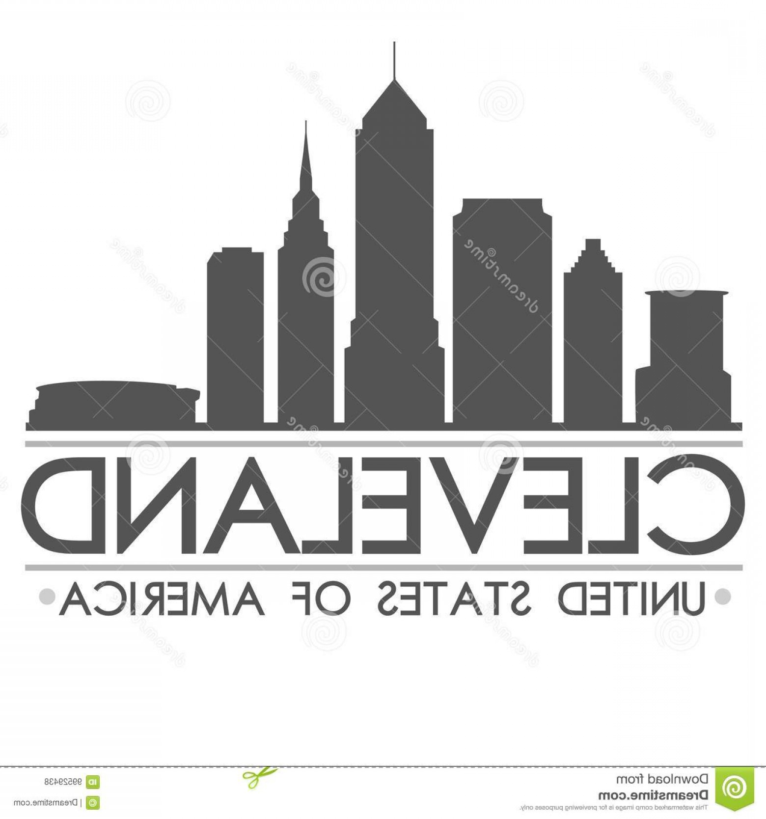 1560x1668 Stock Illustration Cleveland Skyline Silhouette Design City Vector
